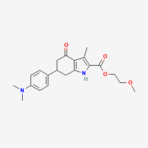 molecular formula C21H26N2O4 B4263412 2-methoxyethyl 6-[4-(dimethylamino)phenyl]-3-methyl-4-oxo-4,5,6,7-tetrahydro-1H-indole-2-carboxylate 
