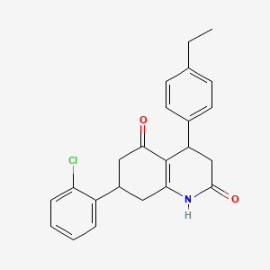 molecular formula C23H22ClNO2 B4263417 7-(2-chlorophenyl)-4-(4-ethylphenyl)-4,6,7,8-tetrahydro-2,5(1H,3H)-quinolinedione 