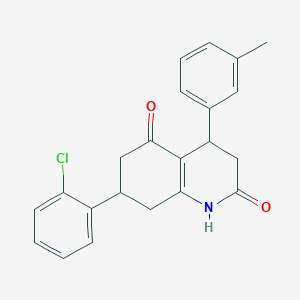 molecular formula C22H20ClNO2 B4263426 7-(2-chlorophenyl)-4-(3-methylphenyl)-4,6,7,8-tetrahydro-2,5(1H,3H)-quinolinedione 