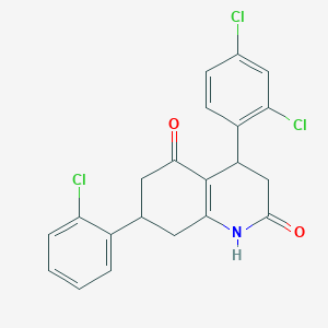molecular formula C21H16Cl3NO2 B4263444 7-(2-chlorophenyl)-4-(2,4-dichlorophenyl)-4,6,7,8-tetrahydro-2,5(1H,3H)-quinolinedione 