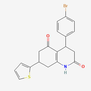 molecular formula C19H16BrNO2S B4263445 4-(4-bromophenyl)-7-(2-thienyl)-4,6,7,8-tetrahydro-2,5(1H,3H)-quinolinedione 