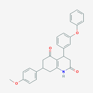 molecular formula C28H25NO4 B4263456 7-(4-methoxyphenyl)-4-(3-phenoxyphenyl)-4,6,7,8-tetrahydro-2,5(1H,3H)-quinolinedione 