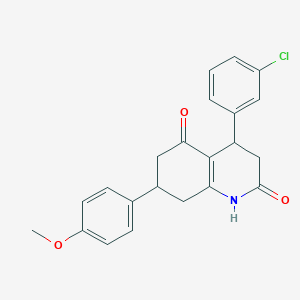 molecular formula C22H20ClNO3 B4263458 4-(3-chlorophenyl)-7-(4-methoxyphenyl)-4,6,7,8-tetrahydro-2,5(1H,3H)-quinolinedione 