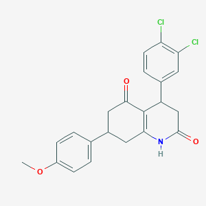 molecular formula C22H19Cl2NO3 B4263463 4-(3,4-dichlorophenyl)-7-(4-methoxyphenyl)-4,6,7,8-tetrahydro-2,5(1H,3H)-quinolinedione 