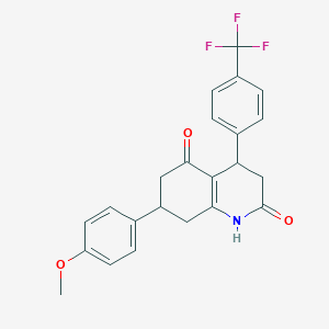 molecular formula C23H20F3NO3 B4263468 7-(4-methoxyphenyl)-4-[4-(trifluoromethyl)phenyl]-4,6,7,8-tetrahydro-2,5(1H,3H)-quinolinedione 