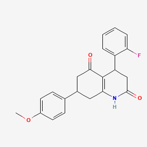 molecular formula C22H20FNO3 B4263476 4-(2-fluorophenyl)-7-(4-methoxyphenyl)-4,6,7,8-tetrahydro-2,5(1H,3H)-quinolinedione 