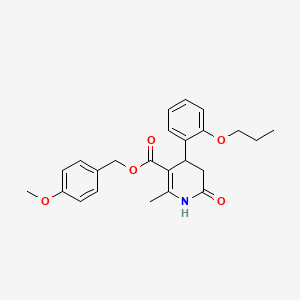 molecular formula C24H27NO5 B4263479 4-methoxybenzyl 2-methyl-6-oxo-4-(2-propoxyphenyl)-1,4,5,6-tetrahydro-3-pyridinecarboxylate 