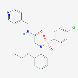 molecular formula C22H22ClN3O4S B426348 2-{[(4-chlorophenyl)sulfonyl]-2-ethoxyanilino}-N-(4-pyridinylmethyl)acetamide 