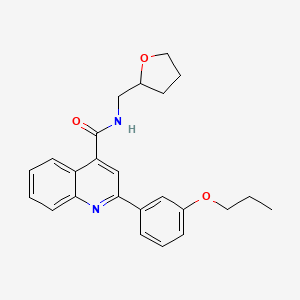 molecular formula C24H26N2O3 B4263516 2-(3-propoxyphenyl)-N-(tetrahydro-2-furanylmethyl)-4-quinolinecarboxamide 