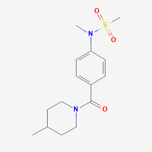 molecular formula C15H22N2O3S B426352 N-methyl-N-{4-[(4-methyl-1-piperidinyl)carbonyl]phenyl}methanesulfonamide 