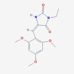 molecular formula C15H18N2O5 B426353 3-Ethyl-5-(2,4,6-trimethoxybenzylidene)-2,4-imidazolidinedione 