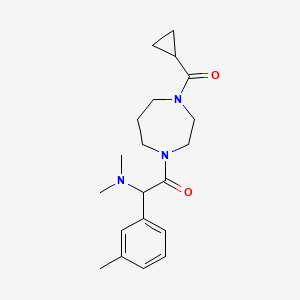 molecular formula C20H29N3O2 B4263531 2-[4-(cyclopropylcarbonyl)-1,4-diazepan-1-yl]-N,N-dimethyl-1-(3-methylphenyl)-2-oxoethanamine 