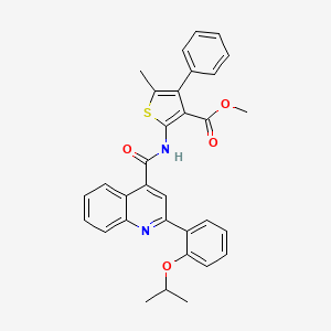 molecular formula C32H28N2O4S B4263549 methyl 2-({[2-(2-isopropoxyphenyl)-4-quinolinyl]carbonyl}amino)-5-methyl-4-phenyl-3-thiophenecarboxylate 