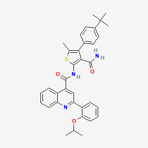 molecular formula C35H35N3O3S B4263559 N-[3-(aminocarbonyl)-4-(4-tert-butylphenyl)-5-methyl-2-thienyl]-2-(2-isopropoxyphenyl)-4-quinolinecarboxamide 