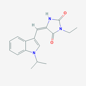 molecular formula C17H19N3O2 B426357 (5E)-3-ethyl-5-{[1-(propan-2-yl)-1H-indol-3-yl]methylidene}imidazolidine-2,4-dione 