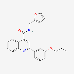 molecular formula C24H22N2O3 B4263577 N-(2-furylmethyl)-2-(3-propoxyphenyl)-4-quinolinecarboxamide 