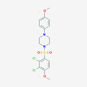 molecular formula C18H20Cl2N2O4S B426358 1-[(2,3-Dichloro-4-methoxyphenyl)sulfonyl]-4-(4-methoxyphenyl)piperazine 