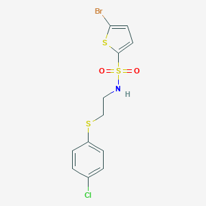 molecular formula C12H11BrClNO2S3 B426360 5-bromo-N-{2-[(4-chlorophenyl)sulfanyl]ethyl}thiophene-2-sulfonamide 