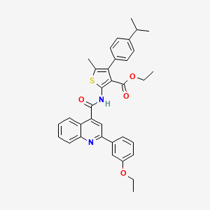 molecular formula C35H34N2O4S B4263605 ethyl 2-({[2-(3-ethoxyphenyl)-4-quinolinyl]carbonyl}amino)-4-(4-isopropylphenyl)-5-methyl-3-thiophenecarboxylate 