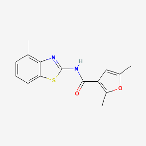 molecular formula C15H14N2O2S B4263611 2,5-dimethyl-N-(4-methyl-1,3-benzothiazol-2-yl)-3-furamide 
