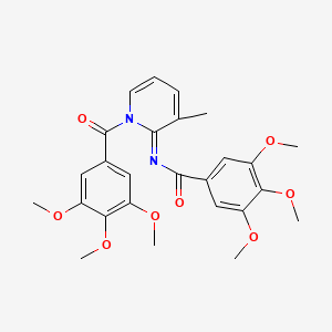 molecular formula C26H28N2O8 B4263618 3,4,5-trimethoxy-N-[3-methyl-1-(3,4,5-trimethoxybenzoyl)-2(1H)-pyridinylidene]benzamide 