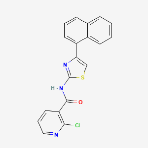 molecular formula C19H12ClN3OS B4263624 2-chloro-N-[4-(1-naphthyl)-1,3-thiazol-2-yl]nicotinamide 