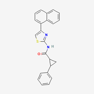 molecular formula C23H18N2OS B4263633 N-[4-(1-naphthyl)-1,3-thiazol-2-yl]-2-phenylcyclopropanecarboxamide 