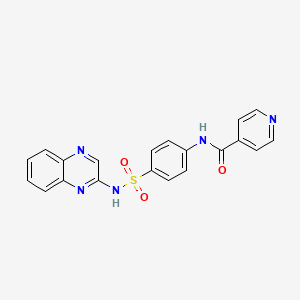 molecular formula C20H15N5O3S B4263643 N-{4-[(2-quinoxalinylamino)sulfonyl]phenyl}isonicotinamide 