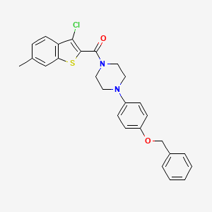 molecular formula C27H25ClN2O2S B4263649 1-[4-(benzyloxy)phenyl]-4-[(3-chloro-6-methyl-1-benzothien-2-yl)carbonyl]piperazine 
