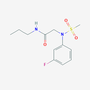 molecular formula C12H17FN2O3S B426366 2-[3-fluoro(methylsulfonyl)anilino]-N-propylacetamide 
