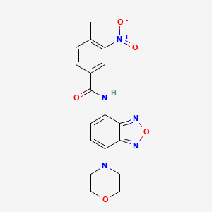molecular formula C18H17N5O5 B4263690 4-methyl-N-[7-(4-morpholinyl)-2,1,3-benzoxadiazol-4-yl]-3-nitrobenzamide 