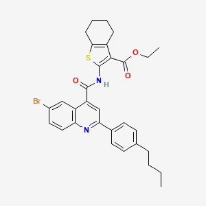 molecular formula C31H31BrN2O3S B4263698 ethyl 2-({[6-bromo-2-(4-butylphenyl)-4-quinolinyl]carbonyl}amino)-4,5,6,7-tetrahydro-1-benzothiophene-3-carboxylate 