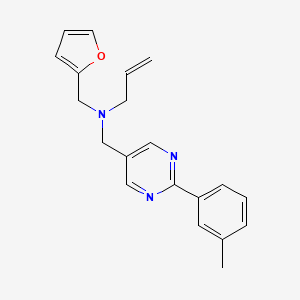 molecular formula C20H21N3O B4263713 N-(2-furylmethyl)-N-{[2-(3-methylphenyl)pyrimidin-5-yl]methyl}prop-2-en-1-amine 