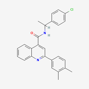 molecular formula C26H23ClN2O B4263719 N-[1-(4-chlorophenyl)ethyl]-2-(3,4-dimethylphenyl)-4-quinolinecarboxamide 