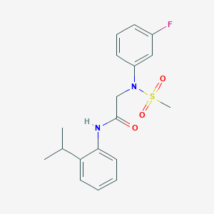 molecular formula C18H21FN2O3S B426372 2-[3-fluoro(methylsulfonyl)anilino]-N-(2-isopropylphenyl)acetamide 