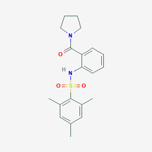 molecular formula C20H24N2O3S B426373 2,4,6-trimethyl-N-[2-(1-pyrrolidinylcarbonyl)phenyl]benzenesulfonamide 