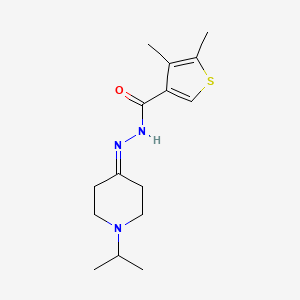 molecular formula C15H23N3OS B4263761 N'-(1-isopropyl-4-piperidinylidene)-4,5-dimethyl-3-thiophenecarbohydrazide 