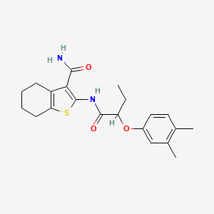 molecular formula C21H26N2O3S B4263769 2-{[2-(3,4-dimethylphenoxy)butanoyl]amino}-4,5,6,7-tetrahydro-1-benzothiophene-3-carboxamide 