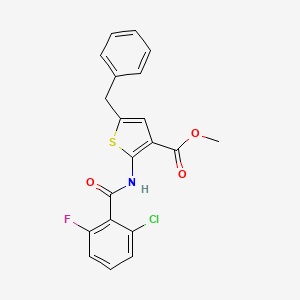 molecular formula C20H15ClFNO3S B4263776 methyl 5-benzyl-2-[(2-chloro-6-fluorobenzoyl)amino]-3-thiophenecarboxylate 