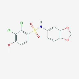 molecular formula C14H11Cl2NO5S B426378 N-(1,3-benzodioxol-5-yl)-2,3-dichloro-4-methoxybenzenesulfonamide 
