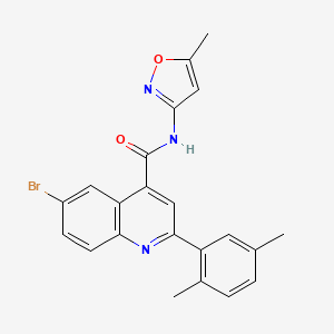 molecular formula C22H18BrN3O2 B4263807 6-bromo-2-(2,5-dimethylphenyl)-N-(5-methyl-3-isoxazolyl)-4-quinolinecarboxamide 