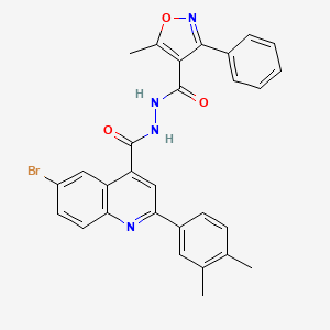 molecular formula C29H23BrN4O3 B4263817 6-bromo-2-(3,4-dimethylphenyl)-N'-[(5-methyl-3-phenyl-4-isoxazolyl)carbonyl]-4-quinolinecarbohydrazide 