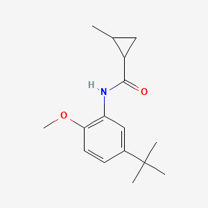 molecular formula C16H23NO2 B4263832 N-(5-tert-butyl-2-methoxyphenyl)-2-methylcyclopropanecarboxamide 