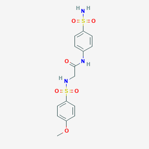 molecular formula C15H17N3O6S2 B426384 2-[(4-methoxyphenyl)sulfonylamino]-N-(4-sulfamoylphenyl)acetamide 