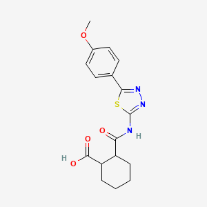 molecular formula C17H19N3O4S B4263848 2-({[5-(4-methoxyphenyl)-1,3,4-thiadiazol-2-yl]amino}carbonyl)cyclohexanecarboxylic acid 
