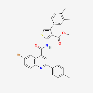 molecular formula C32H27BrN2O3S B4263871 methyl 2-({[6-bromo-2-(3,4-dimethylphenyl)-4-quinolinyl]carbonyl}amino)-4-(3,4-dimethylphenyl)-3-thiophenecarboxylate 