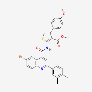 methyl 2-({[6-bromo-2-(3,4-dimethylphenyl)-4-quinolinyl]carbonyl}amino)-4-(4-methoxyphenyl)-3-thiophenecarboxylate