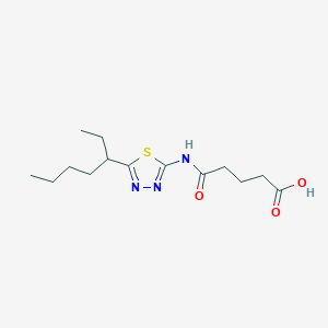 molecular formula C14H23N3O3S B4263884 5-{[5-(1-ethylpentyl)-1,3,4-thiadiazol-2-yl]amino}-5-oxopentanoic acid 