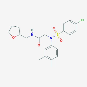 molecular formula C21H25ClN2O4S B426389 2-{[(4-chlorophenyl)sulfonyl]-3,4-dimethylanilino}-N-(tetrahydro-2-furanylmethyl)acetamide 