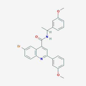 molecular formula C26H23BrN2O3 B4263892 6-bromo-2-(3-methoxyphenyl)-N-[1-(3-methoxyphenyl)ethyl]-4-quinolinecarboxamide 